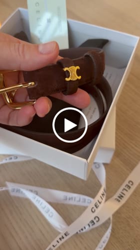 Customer video review of CL Gold 25mm Triomphe Metal Ring Brown Suede 616259