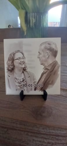Customer photo review of Sepia Vintage Portret Tegeltje