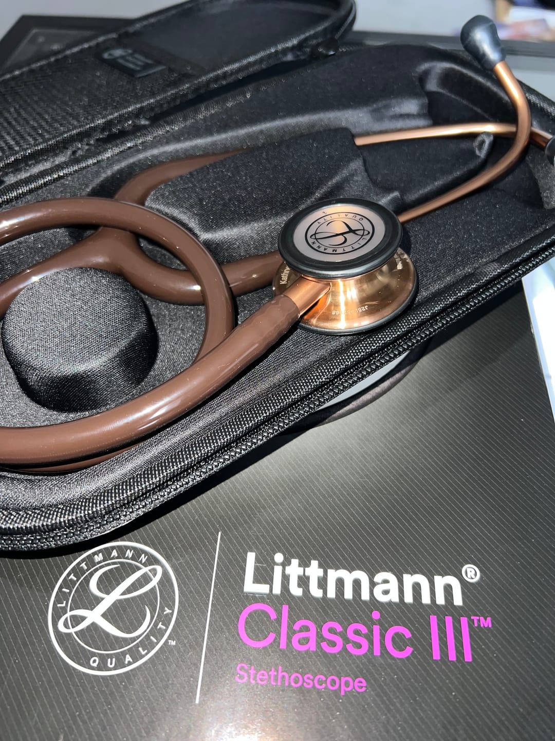Customer photo review of Littmann Classic III Monitoring Stethoscope: Chocolate & Copper 5809