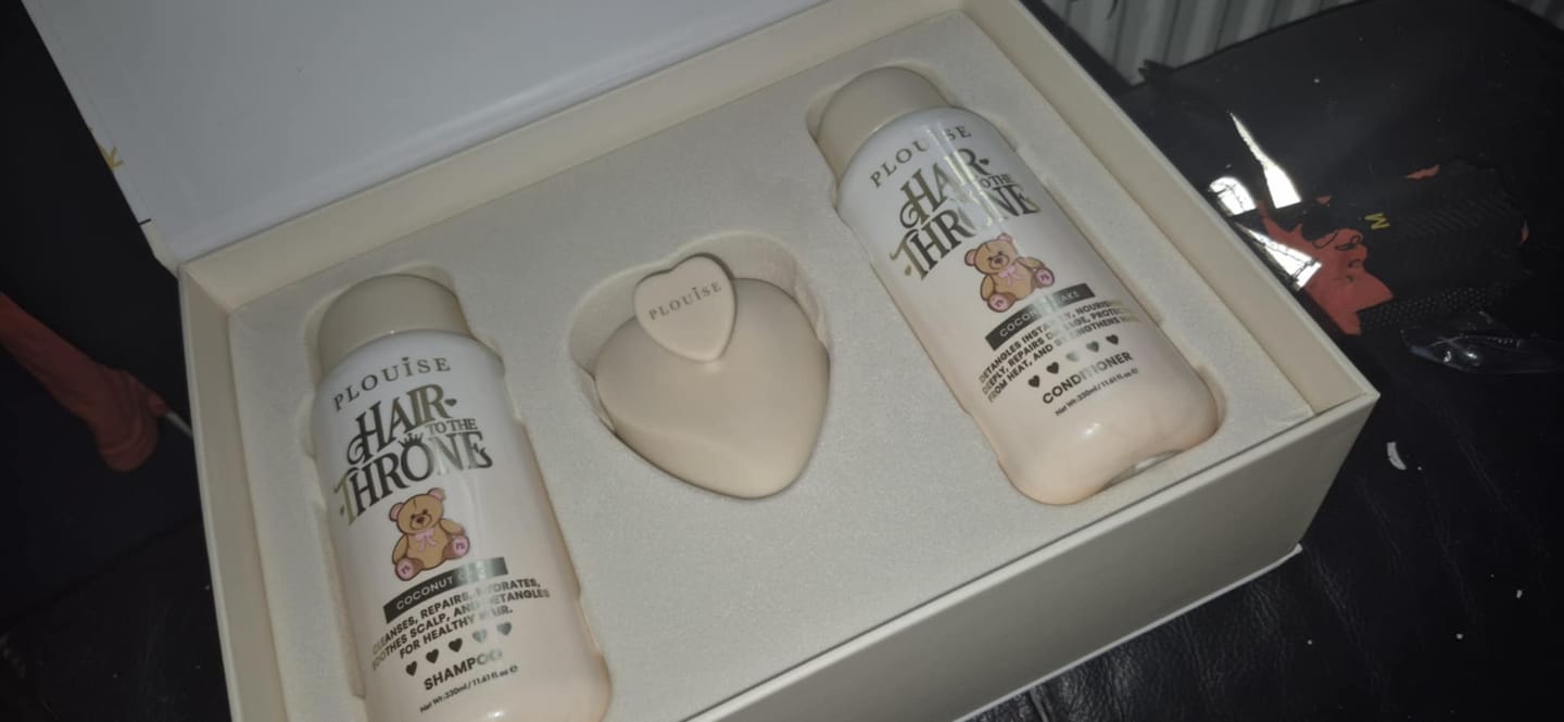 Customer photo review of Hair To The Throne Teddy Edition Haircare Set