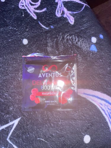Customer photo review of DELTA 8 THC INFUSED GUMMIES RASPBERRY 600mg