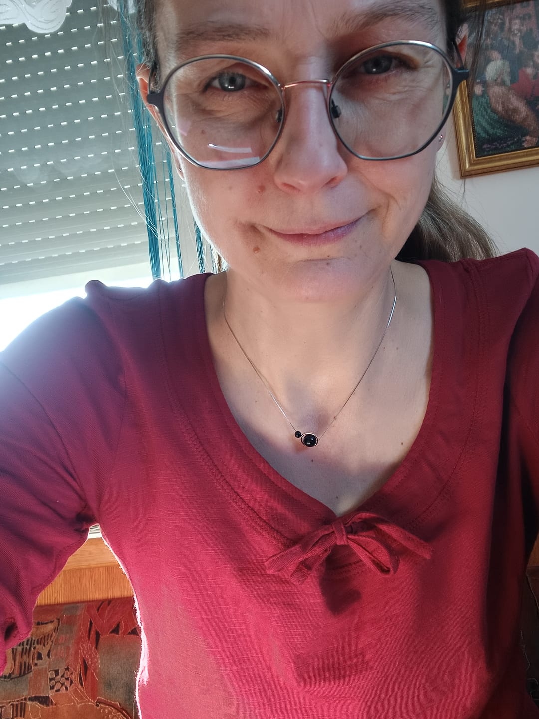 Customer photo review of Obsidian Halskette - Doppelanhänger