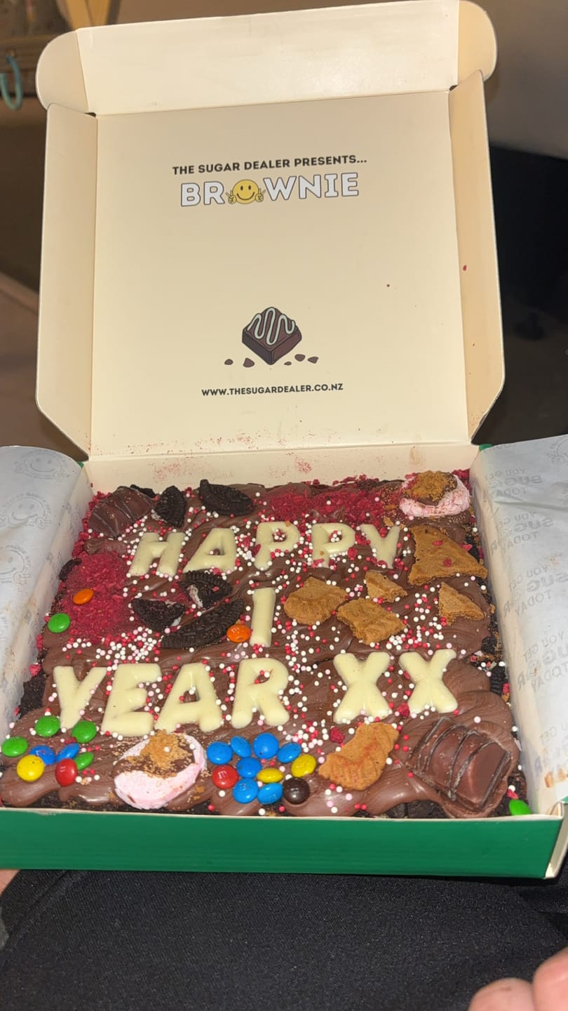 Customer photo review of Custom message loaded brownie