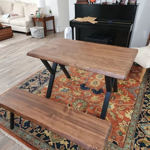 Customer photo review of Kent Rustic Dining Table | Pine Wood Farmhouse Design