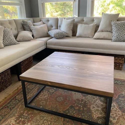 Customer photo review of Renton Square Wooden Coffee Table - Pine Wood - Large Size