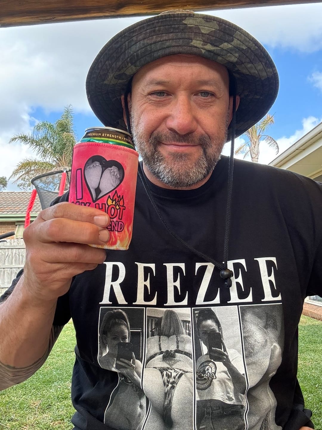 Customer photo review of I Love My Hot Girlfriend ❤️‍🔥 - Personalised Stubby Holder