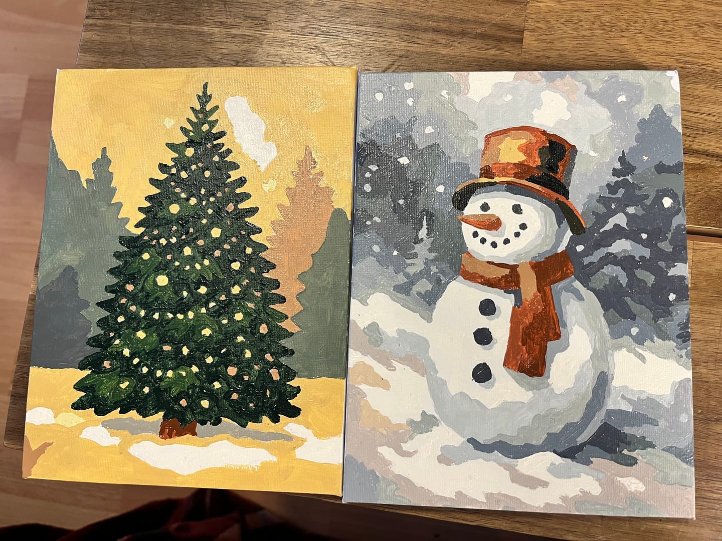 Customer photo review of 6 Mini Paintings - Vintage Christmas Set