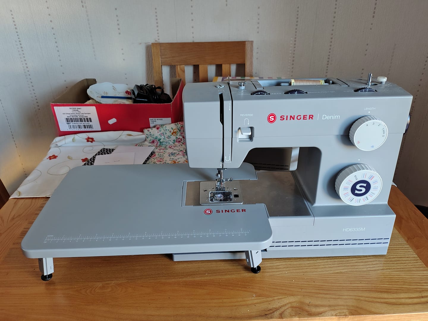 Customer photo review of Extension Table for Singer Heavy Duty 4411 / 4423 / 4432 / 5511 / 5523 / 6335M - Grey colour