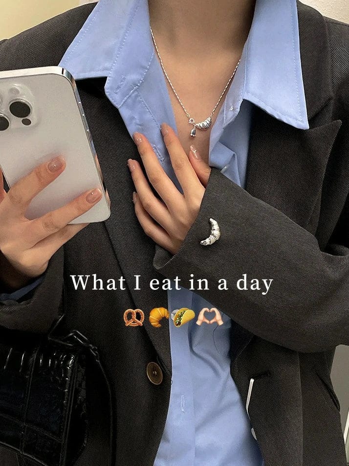 Customer photo review of Croissant Pendant Necklace