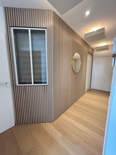 Customer photo review of Panneau Acoustique Bois Chêne Feutrine Blanc 260 Akupanel