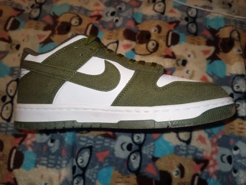 Customer photo review of Tenis Dunk Low Blanco Verde Olivo
