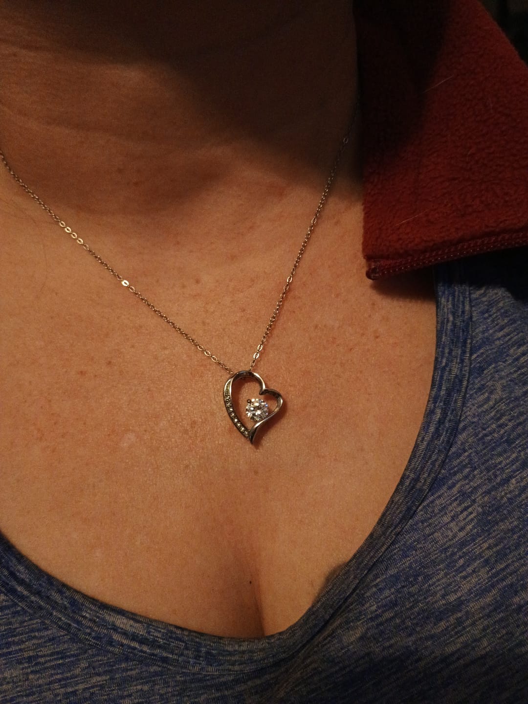 Customer photo review of Gift for Soulmate "In Your Eyes I Have Found My Home" Necklace