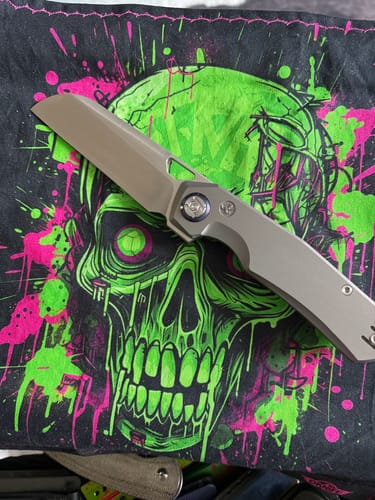 Customer photo review of Kunwu TAO Titanium Frame Lock Pocket Knife Vanax 3.5"