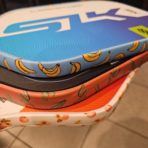 Customer photo review of Abstract Orange Edge Tape (3 pack) - Pickleball Paddle Edge Tape