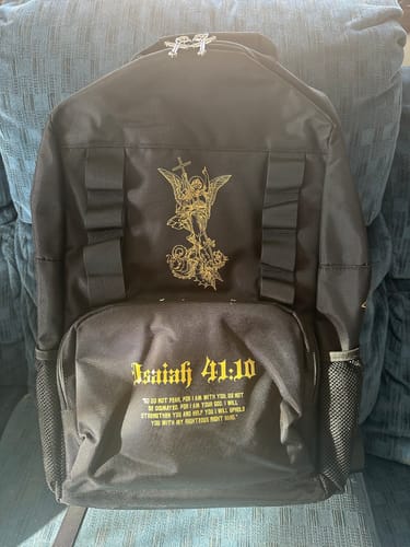 Customer photo review of Fear Not Backpack