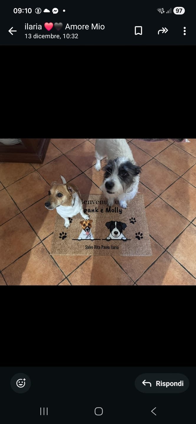 Customer photo review of Benvenuti da – Zerbino personalizzato