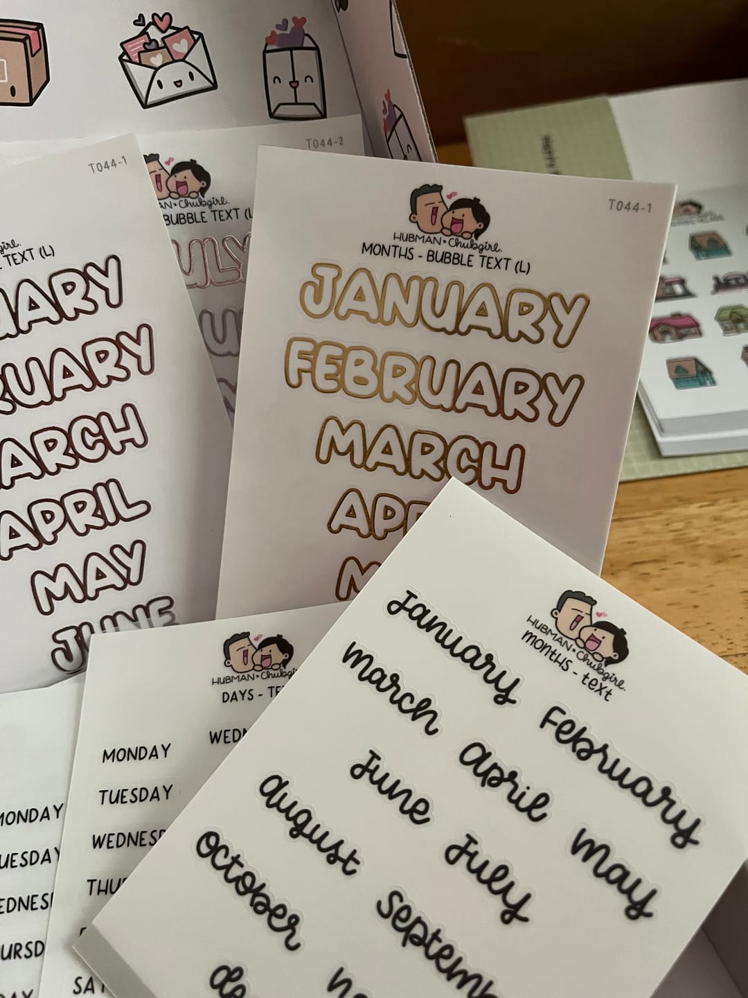 Customer photo review of Months Text Planner Stickers - Script
