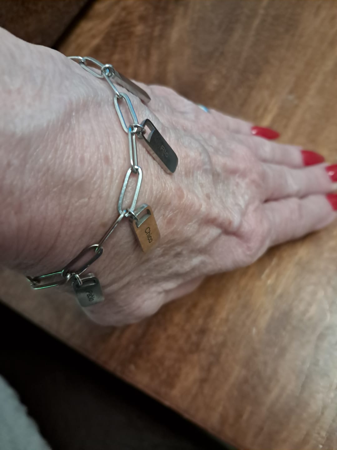 Customer photo review of Personalized Chain Link Bracelet with Custom Name Charms