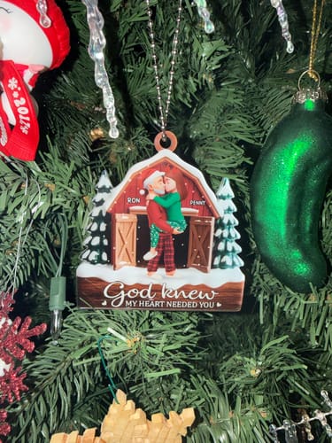Customer photo review of Personalized Acrylic Ornament - Anniversary Christmas Wedding Gifts For Husband And Wife - You’re My Answered Prayer