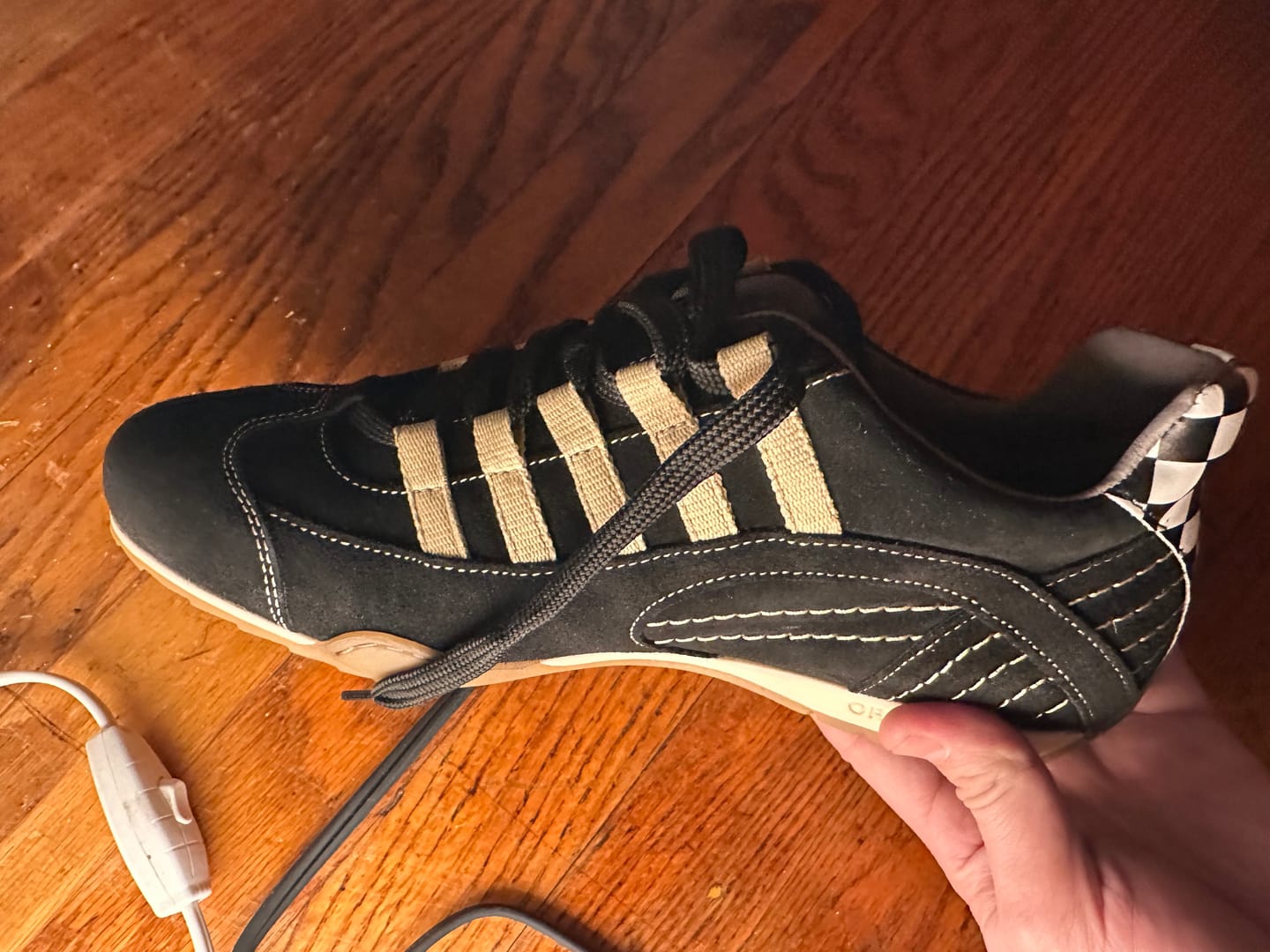Customer photo review of Men's Racing Sneaker in Black & Gold