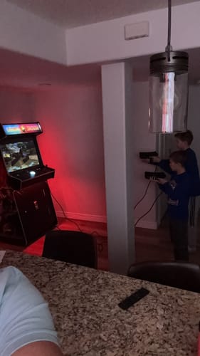 Customer photo review of 2 PLAYER STANDUP Arcade Machine With 2 shooting Guns 4600 Games Multi-cade  Upright Retro Cabinet Black