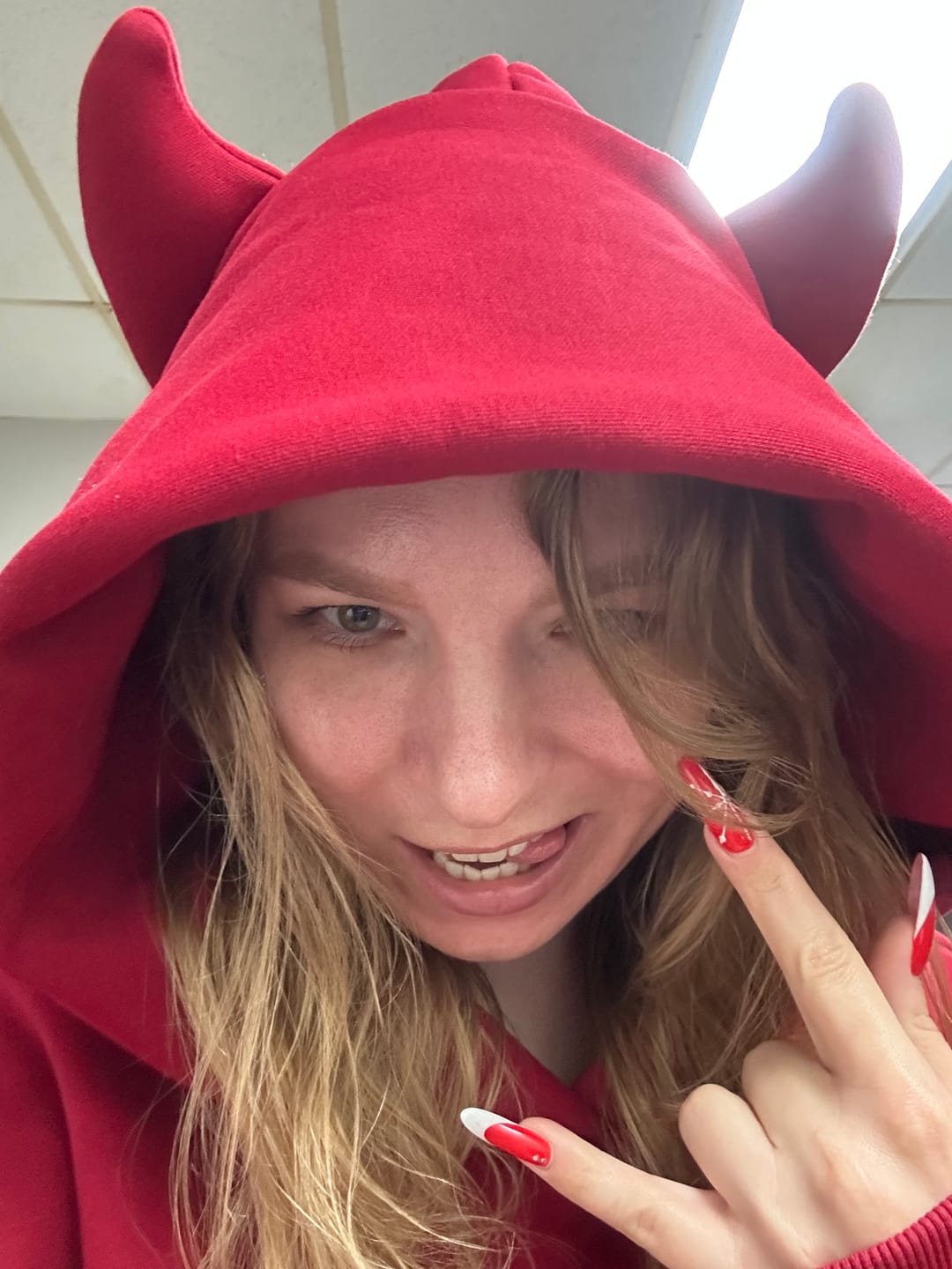 Customer photo review of DEVIL HOODIE - RED