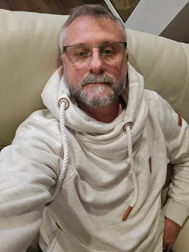 Customer photo review of Olympus Heather Oatmeal Hoodie