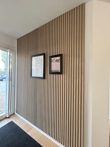 Customer photo review of Panneau Acoustique Bois Chêne Feutrine Blanc 260 Akupanel