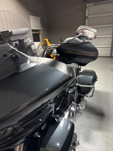 Customer photo review of Color Matched hand guard with LED for Harley Touring & Softails