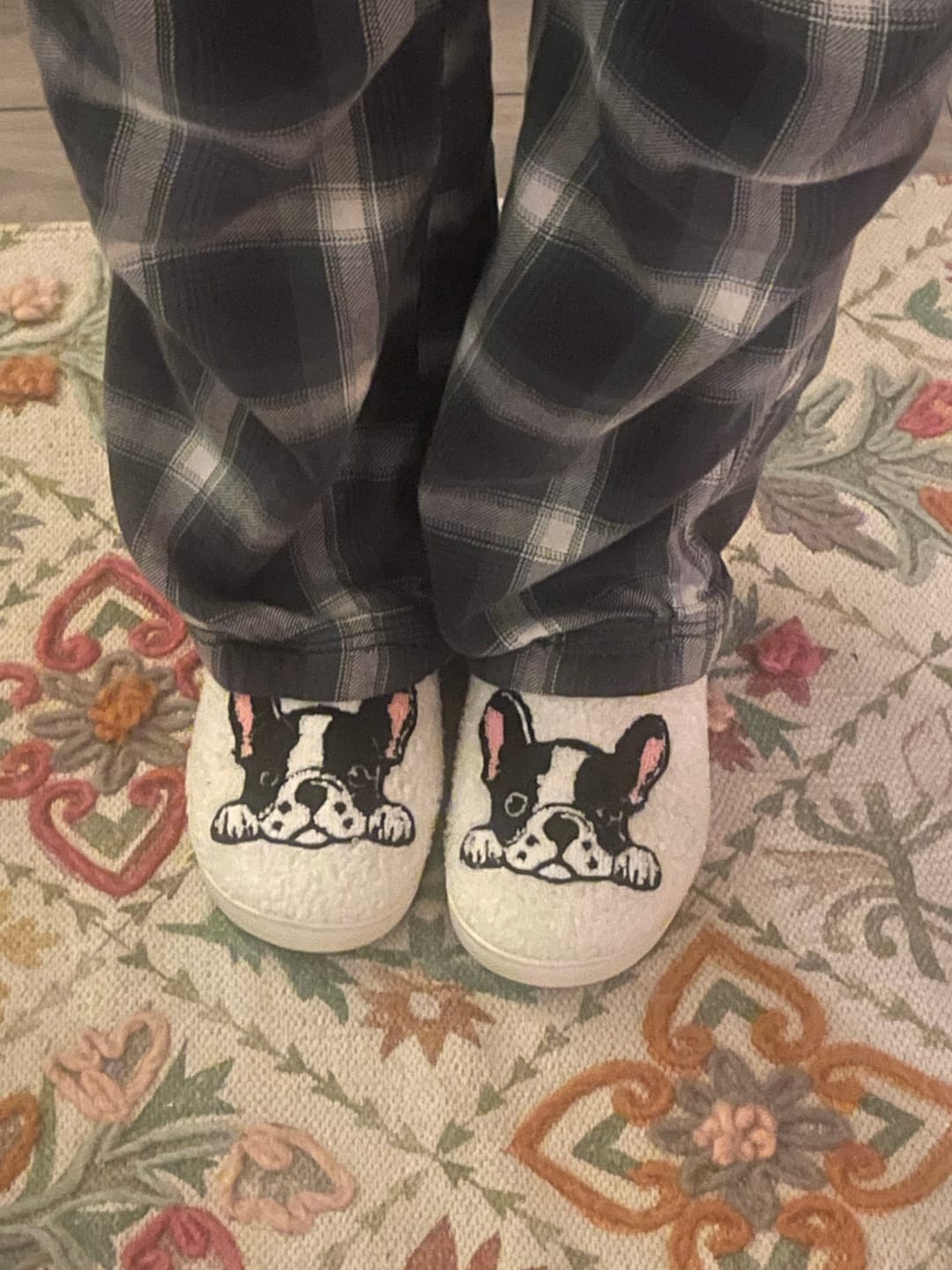 Customer photo review of Boston Terrier Slippers