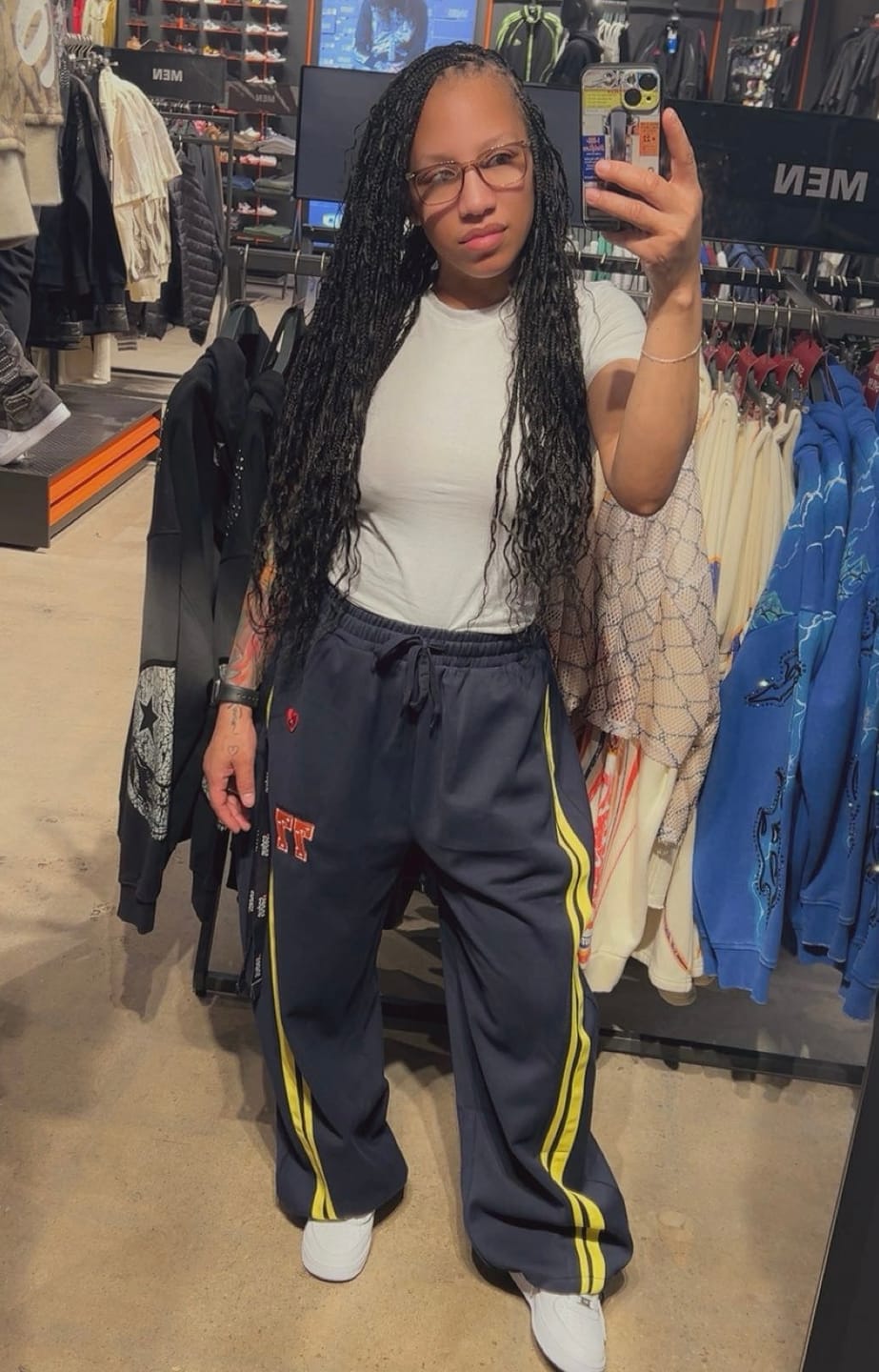 Customer photo review of Aelfric Eden Stripe Baggy Barrel Sweatpants