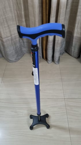 Customer photo review of Avanti Plus - T Shape Aluminum Quadripod Stick | Lightweight Walking Stick | Adjustable Height| 4 Legged base (Blue)