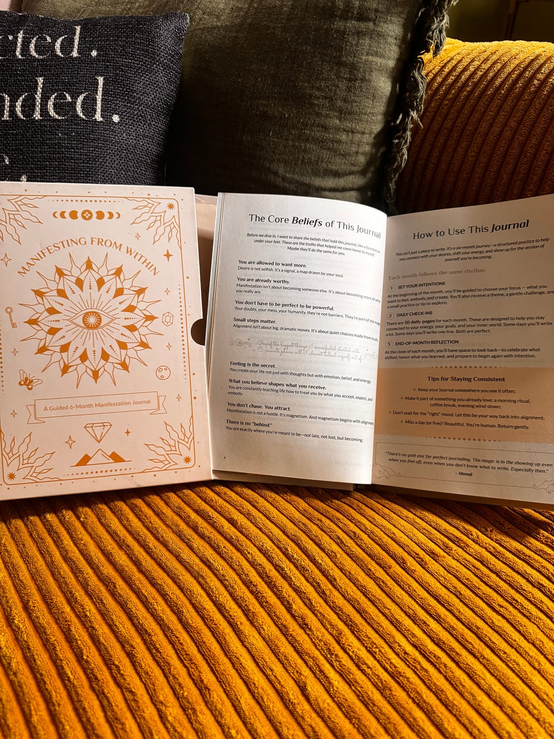 Customer photo review of The Manifestation Guidebook and Journal