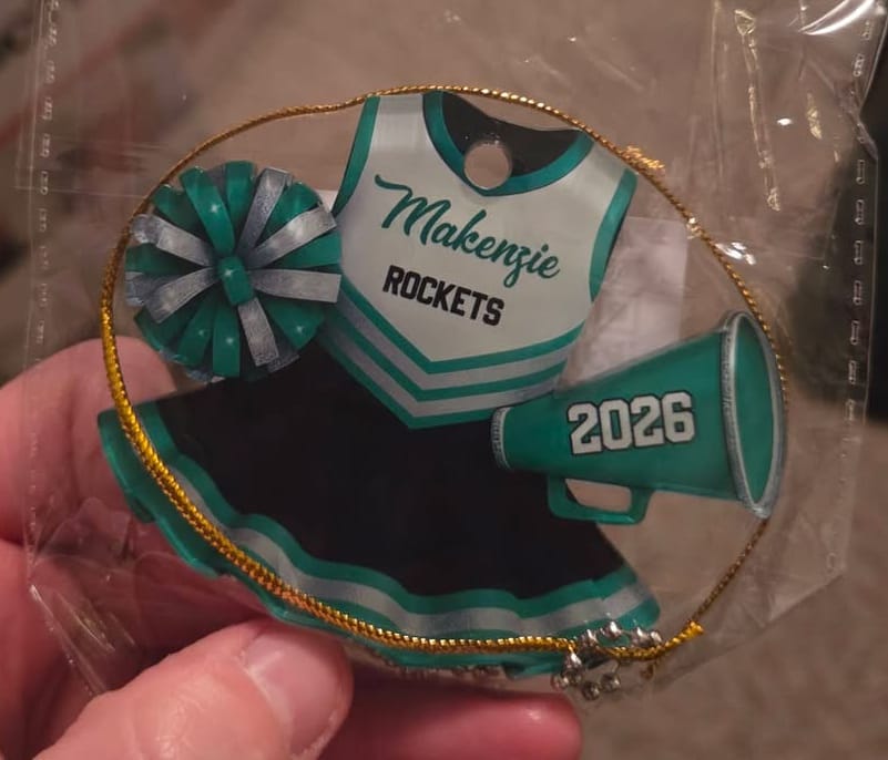 Customer photo review of Cheerleading - Personalized Christmas Acrylic Ornament