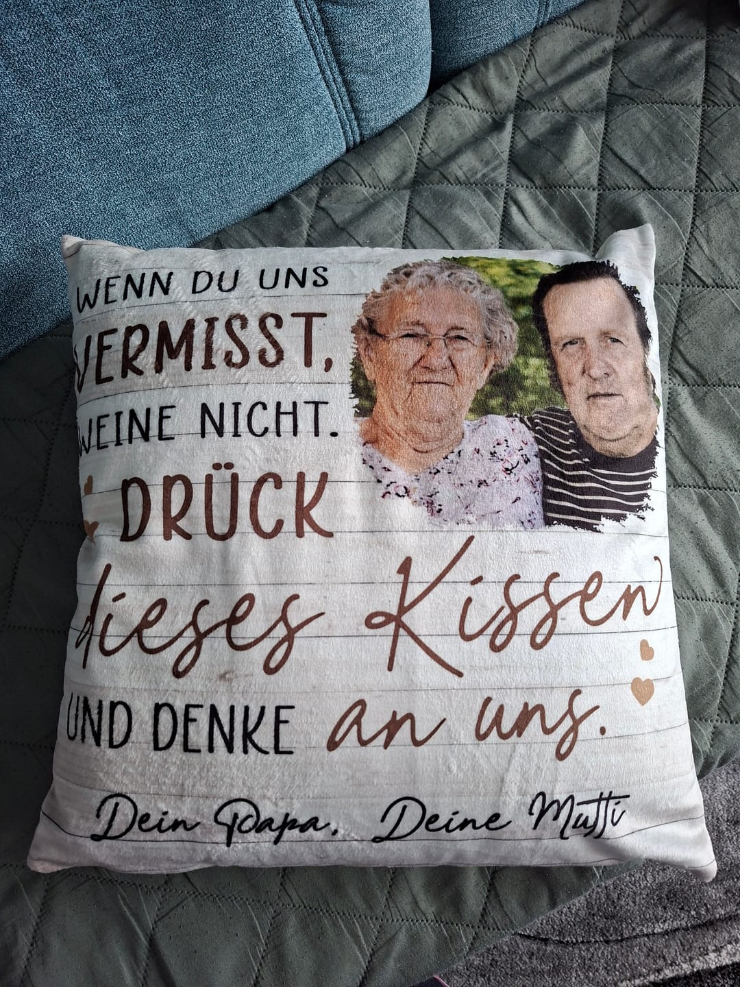 Customer photo review of Immer bei dir - Familien-Kissen