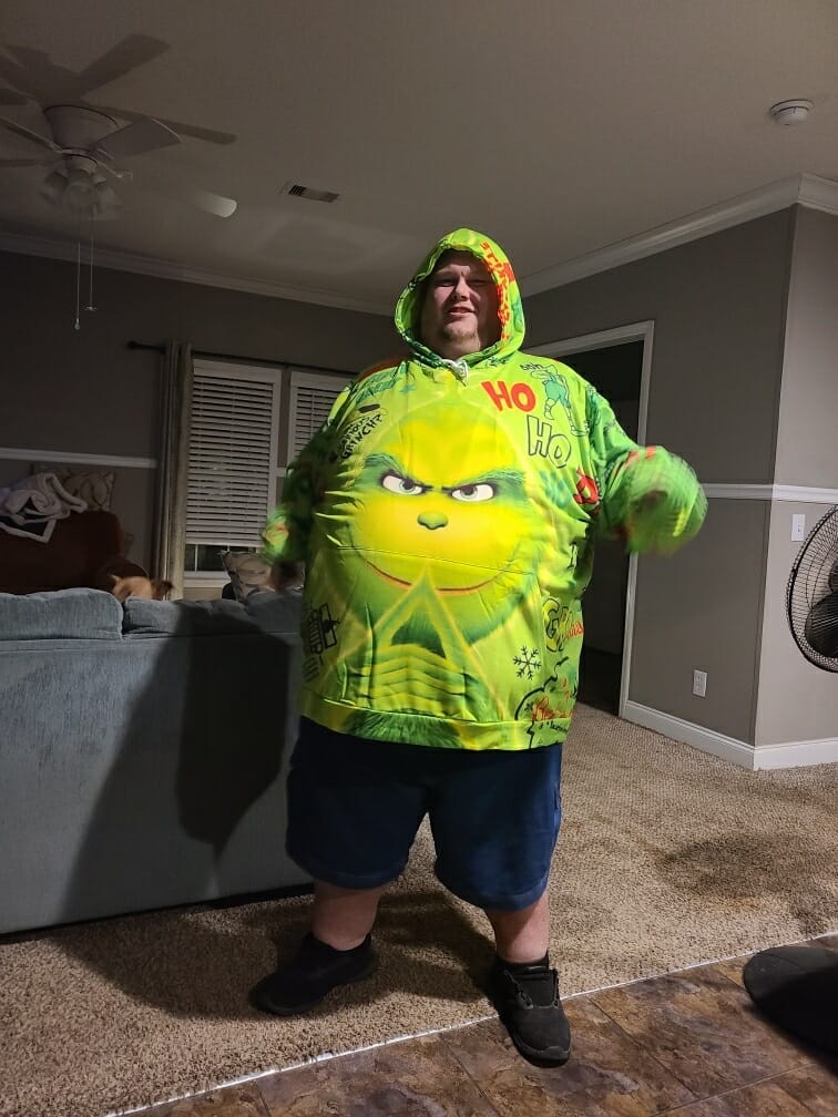 Customer photo review of Men's Merry Grinch-mas Plus Size Hoodie&Pants