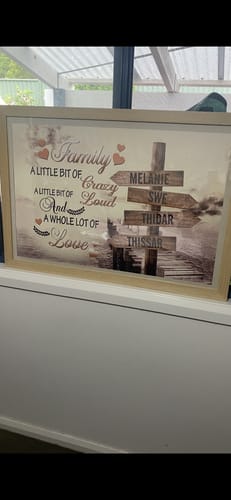 Customer photo review of Family A Little Bit Of Crazy - Personalized Canvas - Gift For Family