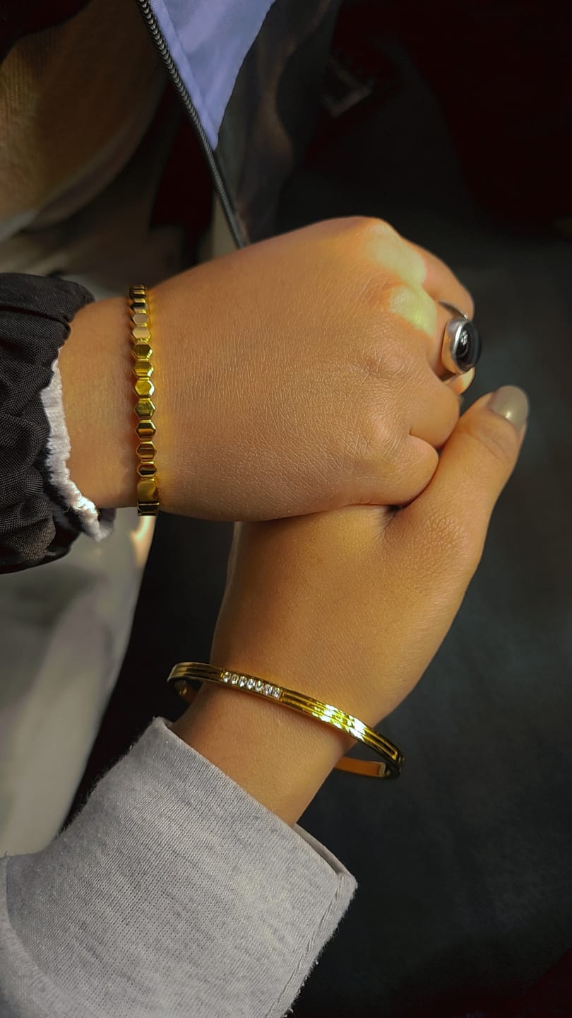 Customer photo review of Modern Mosaic Bangle Bracelet