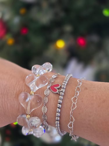 Customer photo review of Transparent Hearts Bracelet