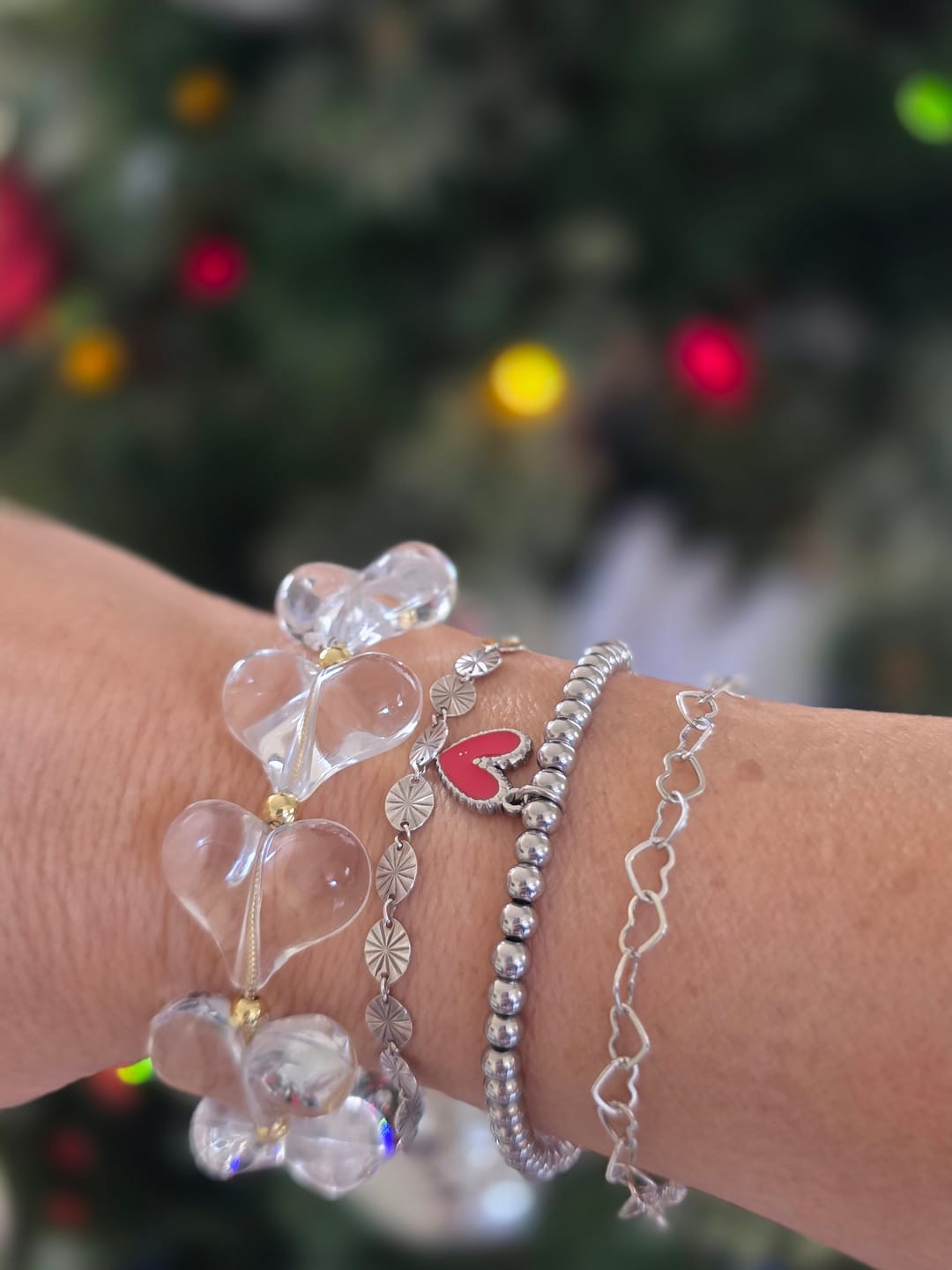 Customer photo review of Transparent Hearts Bracelet