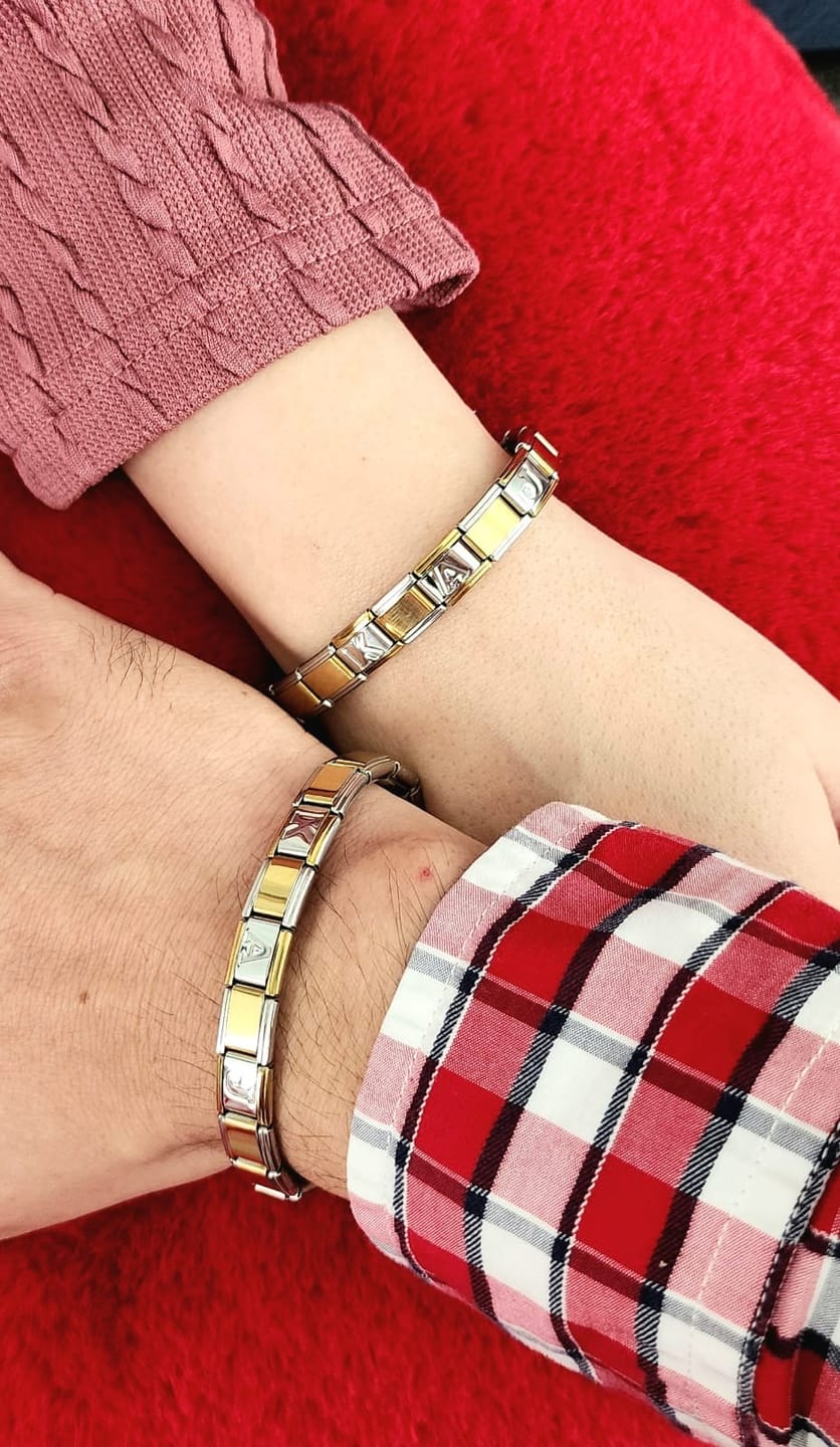 Customer photo review of Pulsera Italiana Combinada