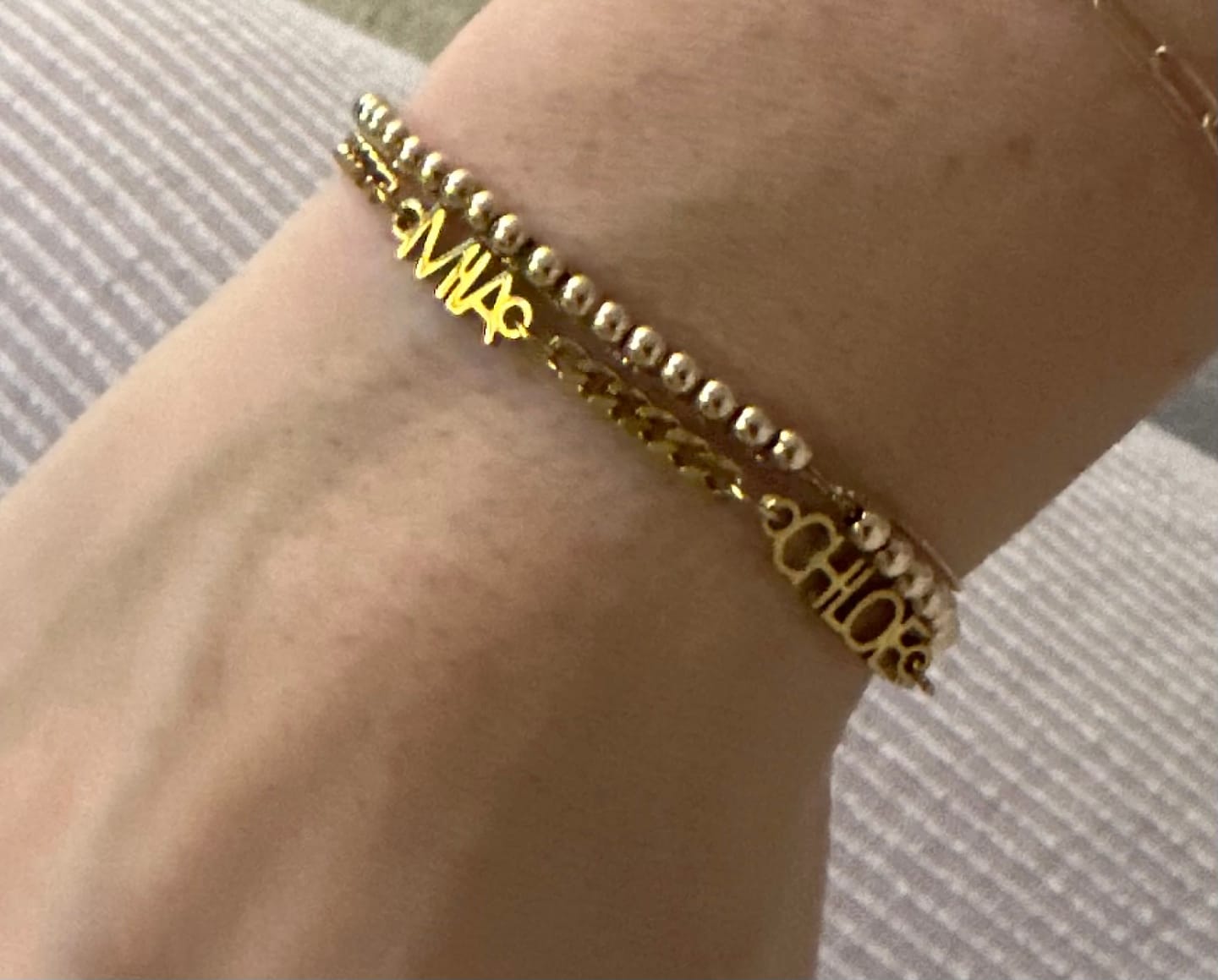 Customer photo review of Custom Name Bracelet