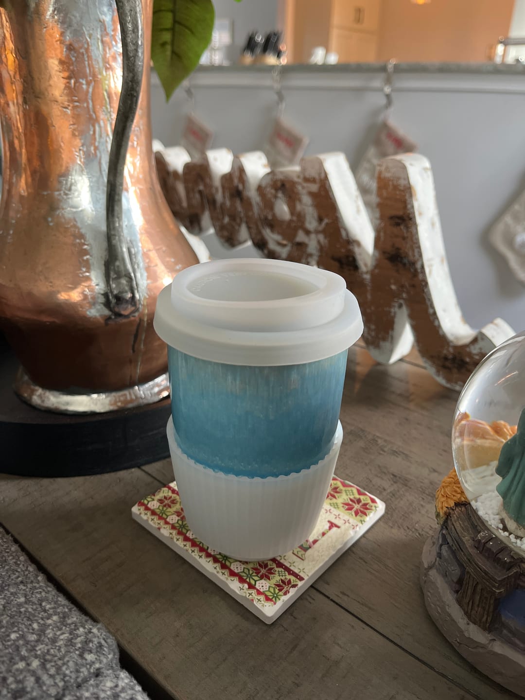 Customer photo review of Clear Lid and Sleeve for 12oz cup - $9.99