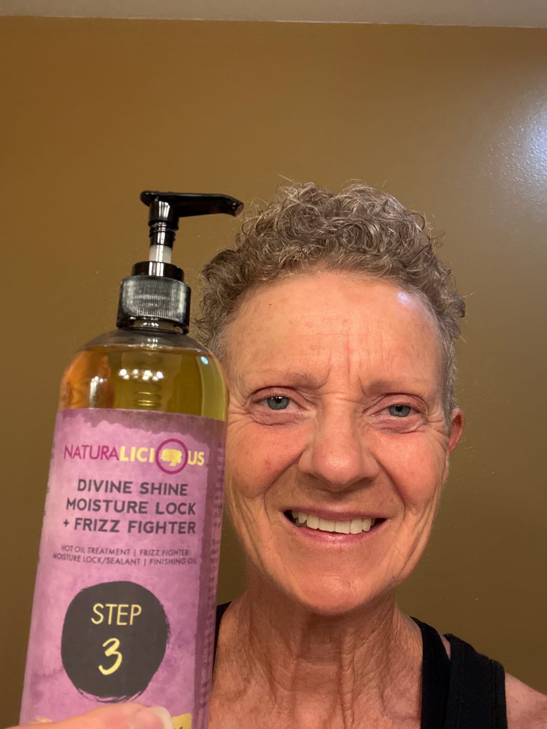 Customer photo review of Salon Size - Step 3 Moisture Lock & Frizz Fighter, 16 oz