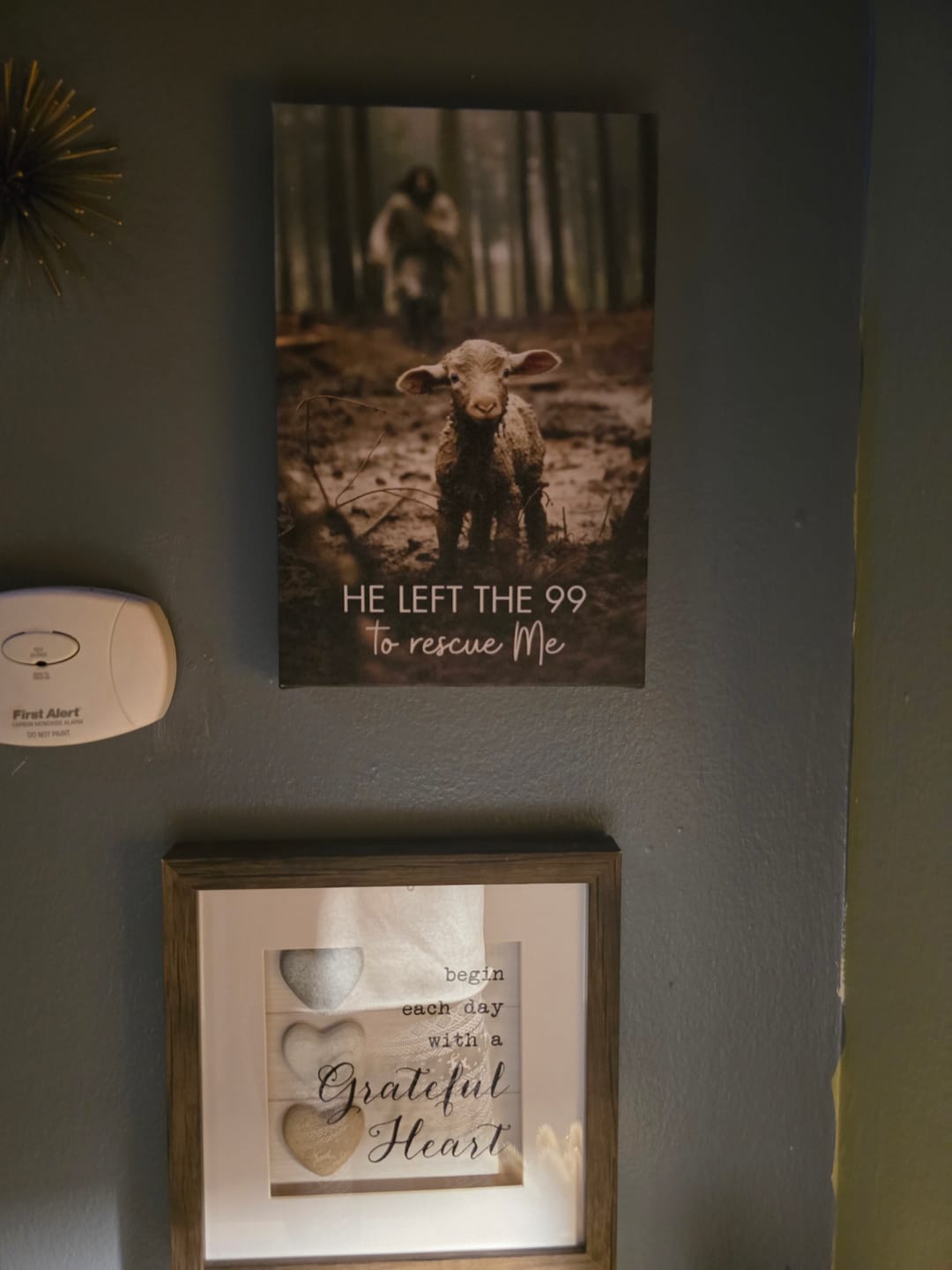 Customer photo review of He Left the 99 to Rescue Me, Jesus and Lost Sheep, Wall Art Canvas