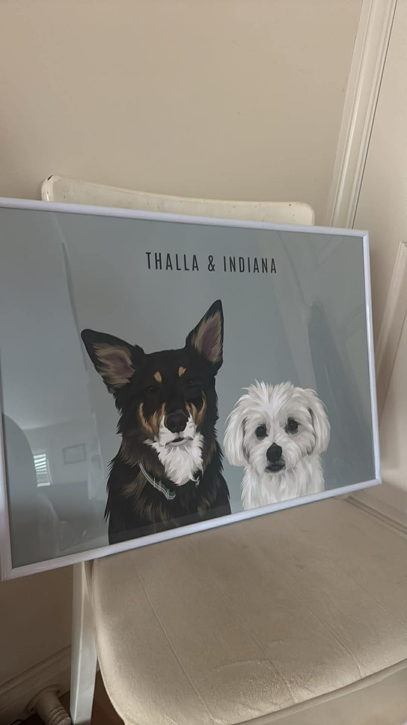 Customer photo review of Custom Dog Portrait