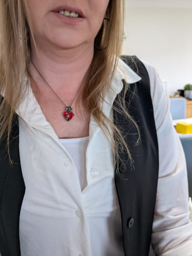 Customer photo review of Blood Rose Necklace