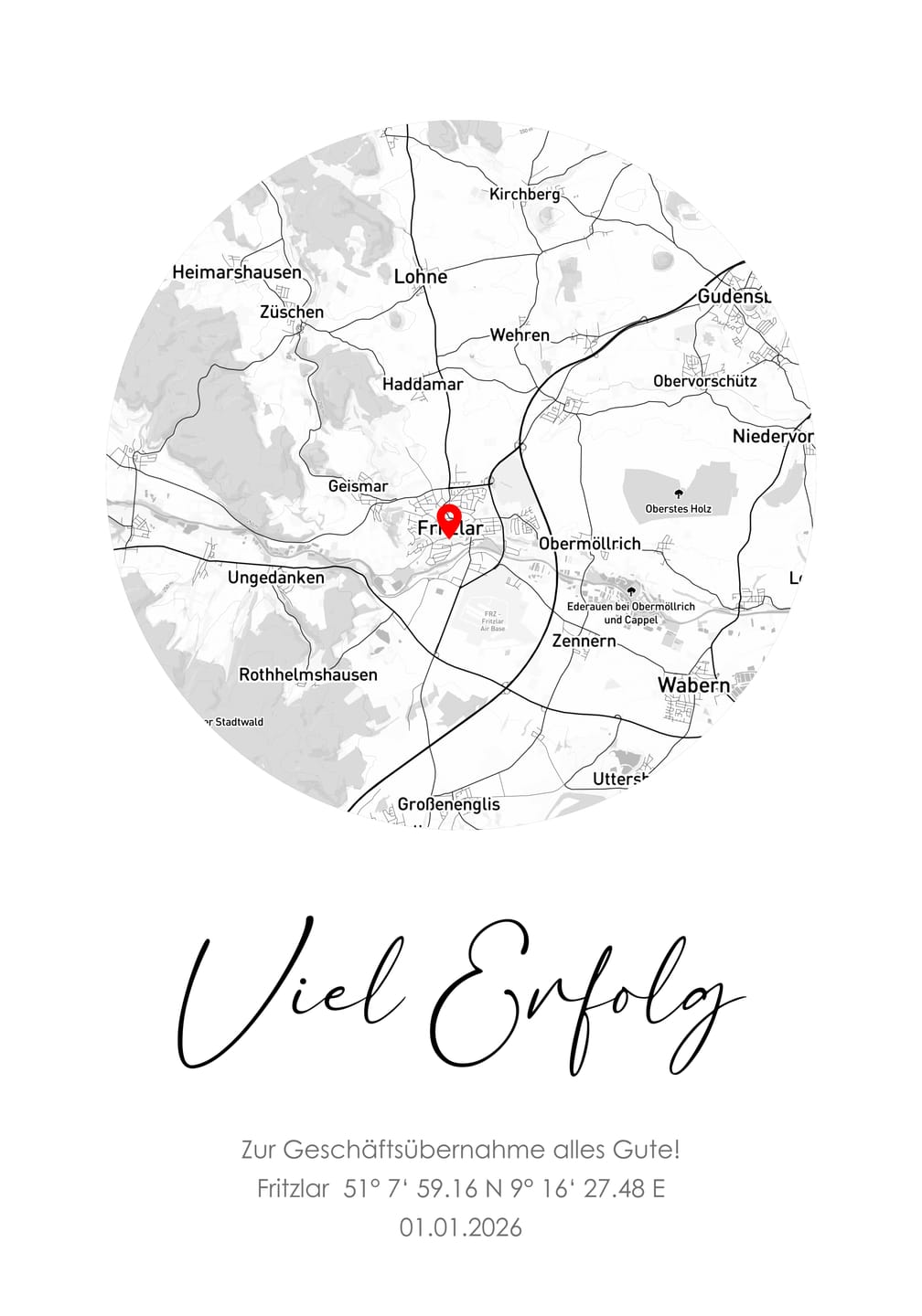 Customer photo review of Viel Erfolg - Geschenk zur Geschäftseröffnung - Personalisiertes Poster