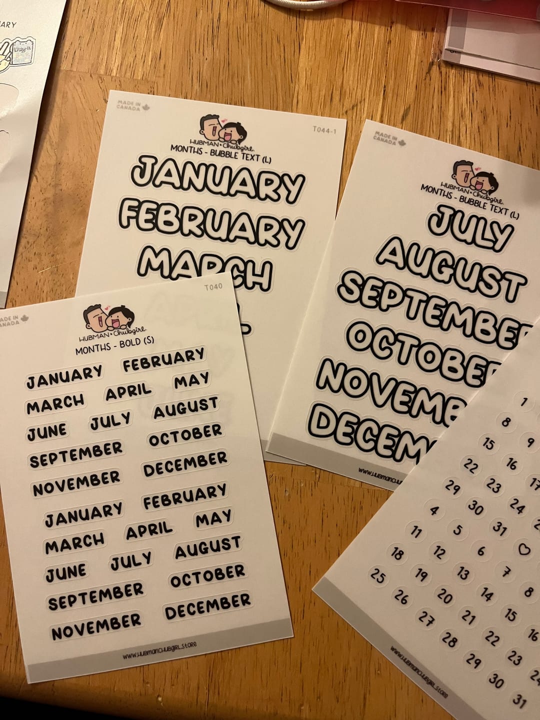 Customer photo review of Months - Bubble Text (L)  - Set of 2 Planner Stickers