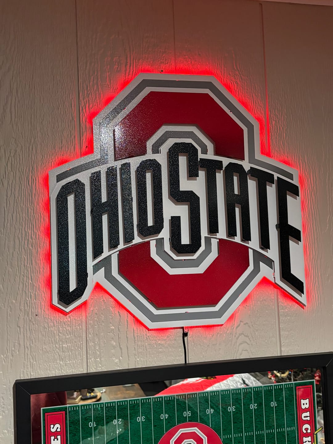 Customer photo review of The Ohio State 3D Metal Artwork